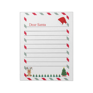 Simplistic Letter to Santa Claus Holiday Page Notepad
