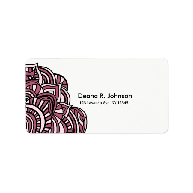 Simplistic Minimalist Black and Purple Medallion Label (Front)