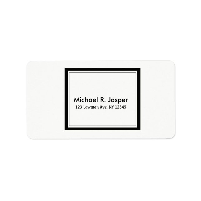 Simplistic Minimalist Black and White Label (Front)