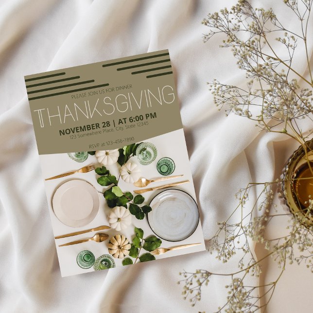 Simplistic Modern Abstract Thanksgiving Dinner Invitation (Creator Uploaded)