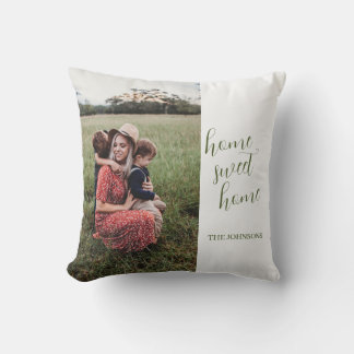 Simplistic Photo Script Throw Pillow
