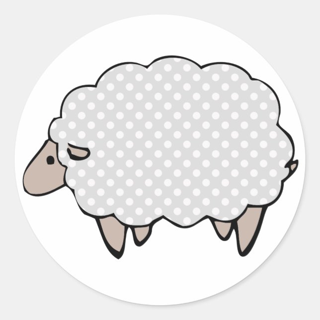 Simplistic Polkadot Grey Sheep Sticker (Front)