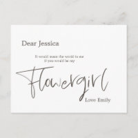 Simplistic Stylish Brown Script Flowergirl Request