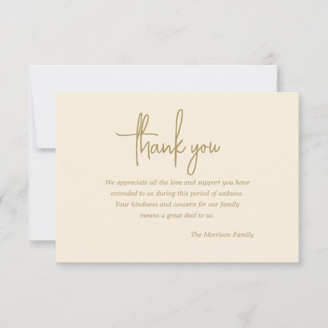 Simplistic Sympathy Thank You Card (Front)