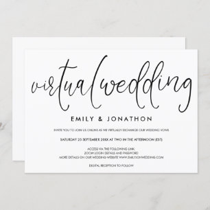 Simplistic Typographical Script Virtual Wedding Invitation