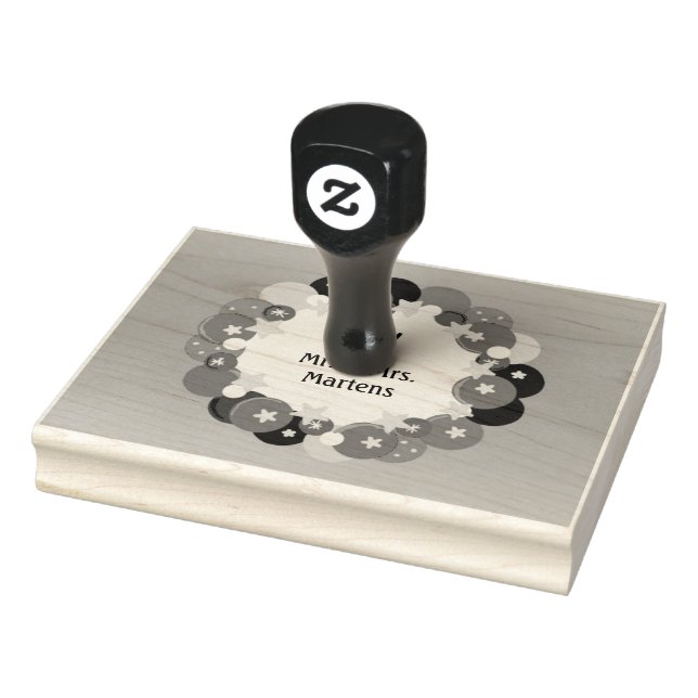 Simplistic Wreath with Mr. and Mrs. Rubber Stamp (Stamp)