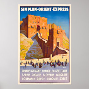 Simplon Orient Express Train World Travel Vintage Poster