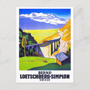 Simplon Pass Suisse voyage vintage Carte postale