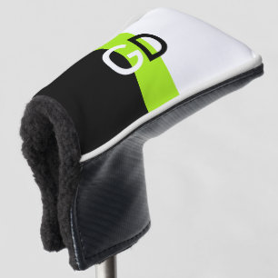 Simply 2 colours & stripe spring green golf head cover