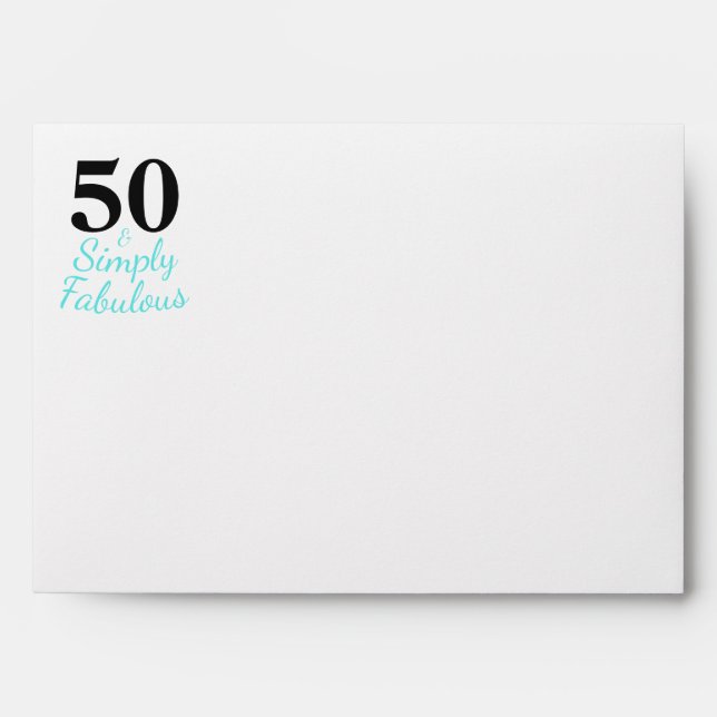 Simply 50 and Fabulous Return Address Envelope (Front)