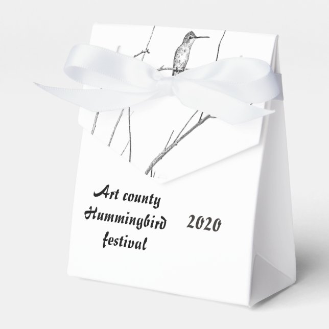Simply a Hummingbird on a stick Favor Box (Front Side)