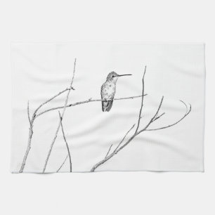 Simply a Hummingbird on a stick Kitchen Towel