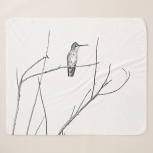 Simply a Hummingbird on a stick Sherpa Blanket