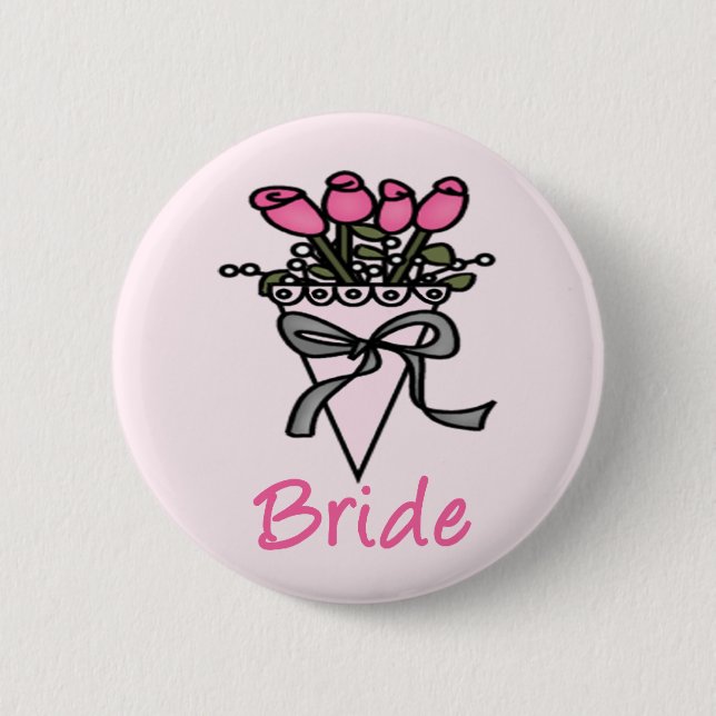 Simply Adorable Bridal Bouquet 2 Inch Round Button (Front)