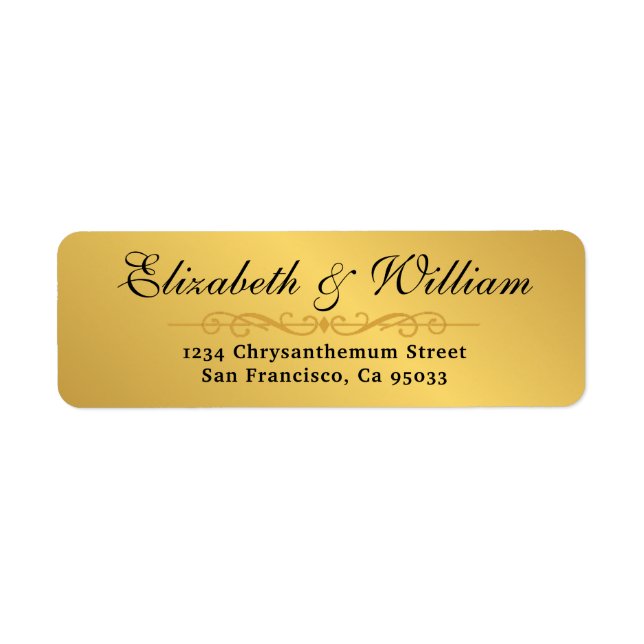 Simply and Modern  Golden Return Address  Label (Front)