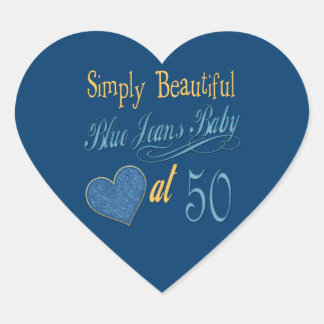 Simply Beautiful 50th Birthday Heart Sticker