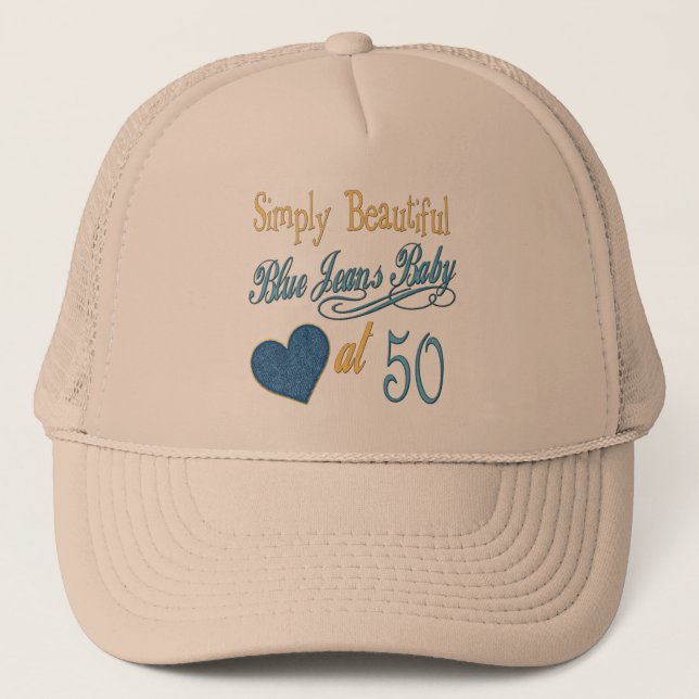 Simply Beautiful 50th Birthday Trucker Hat (Front)