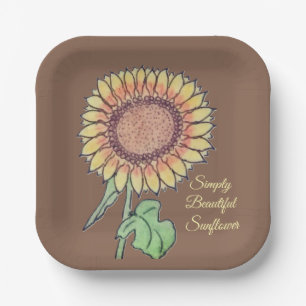 Simply Beautiful Sunflower Paper Plate