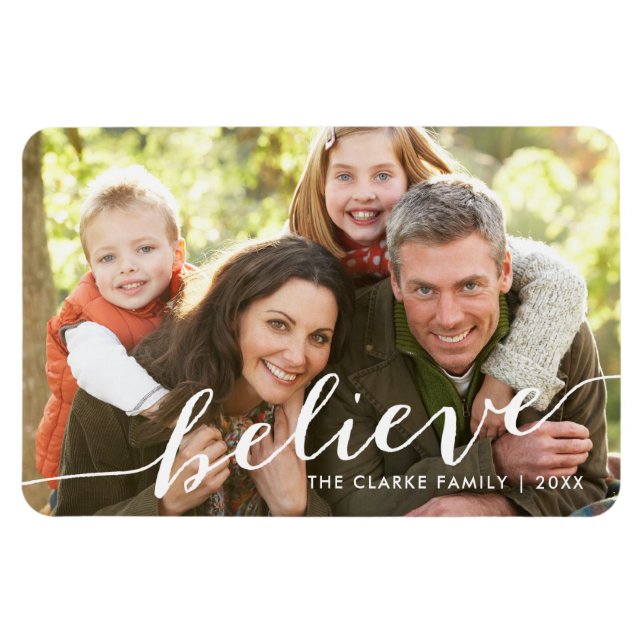 Simply Believe Holiday Full Photo Magnet (Horizontal)