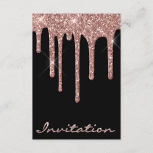Simply Birthday Bridal Rose Gold Spark Glitter Invitation