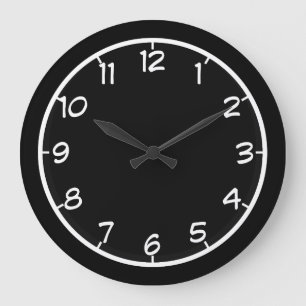 Simply Black And White Large Clock