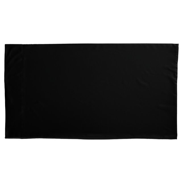 Simply Black King Size Pair of Pillowcases (Front-Left)