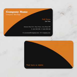 Simply Black Orange Business Card