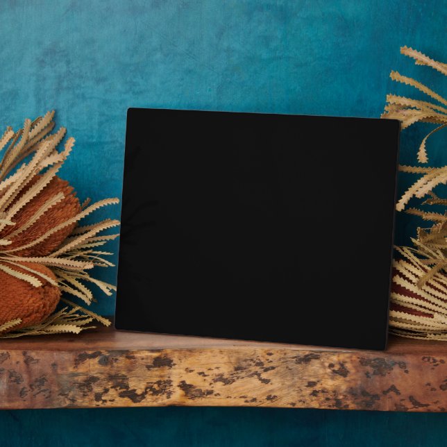Simply Black Solid Color Customize It Plaque (Side)