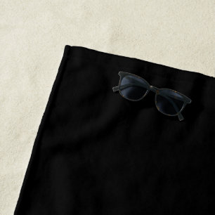 Simply Black Solid Colour Customize It Beach Towel