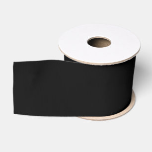 Simply Black Solid Colour Customize It Grosgrain Ribbon