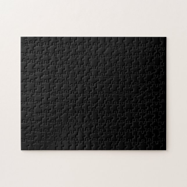 Simply Black Solid Colour Customize It Jigsaw Puzzle (Horizontal)