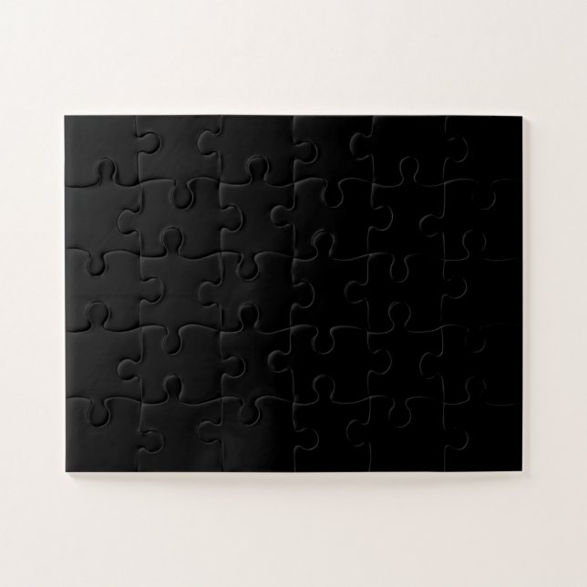 Simply Black Solid Colour Customize It Jigsaw Puzzle (Horizontal)