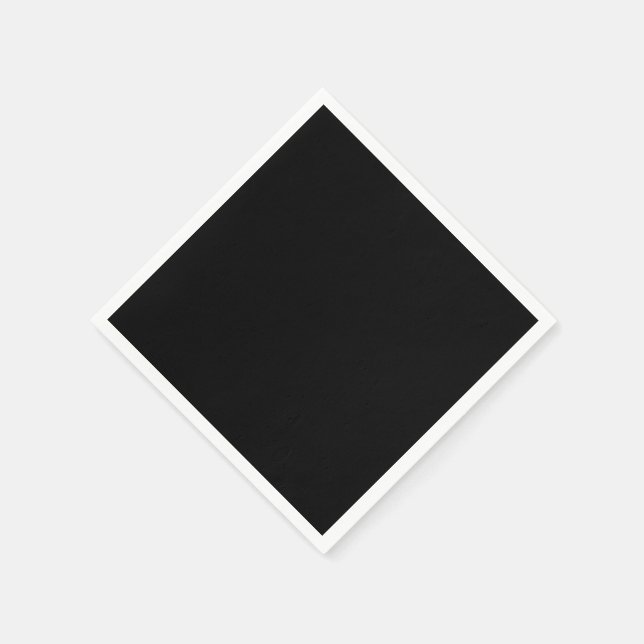 Simply Black Solid Colour Customize It Napkin (Corner)