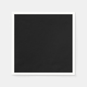 Simply Black Solid Colour Customize It Napkin