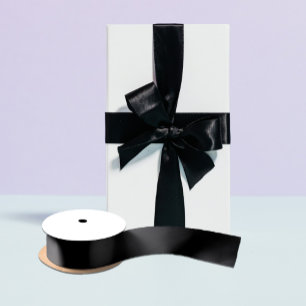Simply Black Solid Colour Customize It Satin Ribbon