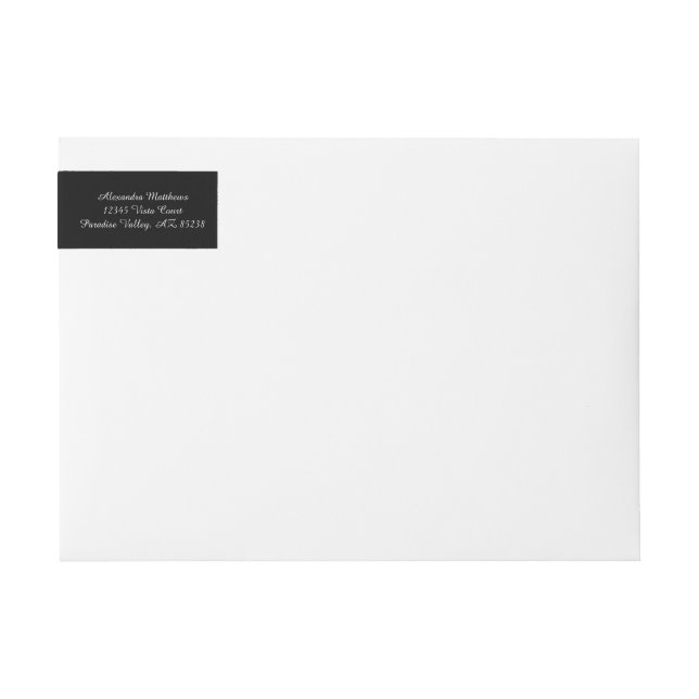 Simply Black Solid Colour Customize It Wrap Around Label (Front)