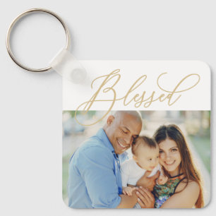 Simply Blessed Editable Colour Photo Keychain