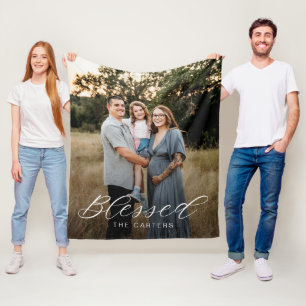 Simply Blessed Personalized Photo Blanket