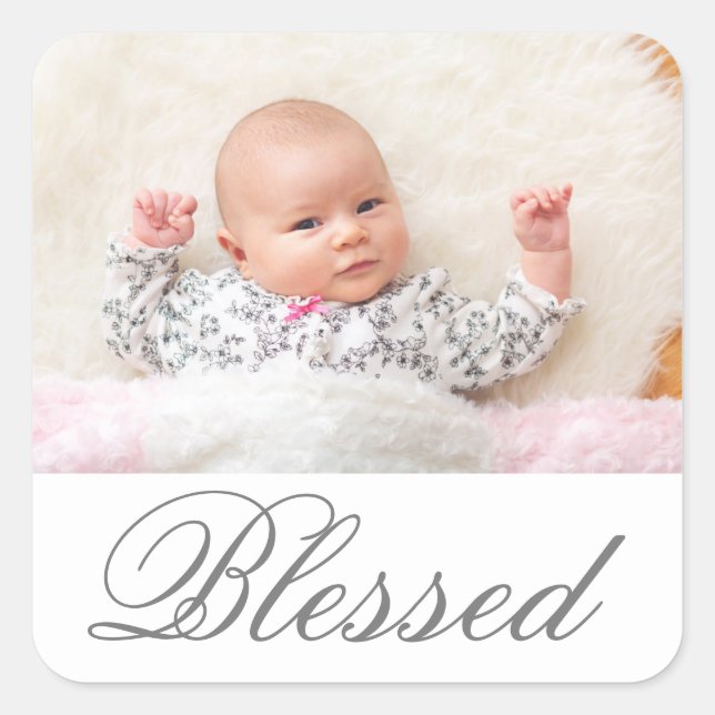 Simply Blessed Photo - Square Sticker (Front)
