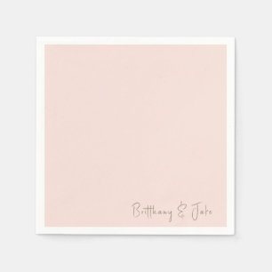 Simply Blush Gold Script Wedding Cocktail Napkin