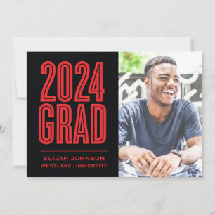 SIMPLY BOLD 2024 GRAD PHOTO GRADUATION INVITATION