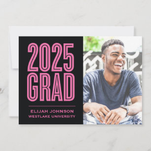 SIMPLY BOLD 2025 GRAD PHOTO GRADUATION INVITATION