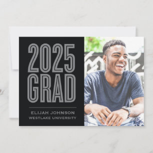 SIMPLY BOLD 2025 GRAD PHOTO GRADUATION INVITATION