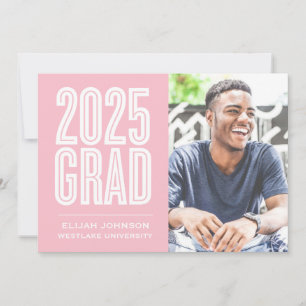SIMPLY BOLD 2025 GRAD PHOTO GRADUATION INVITATION