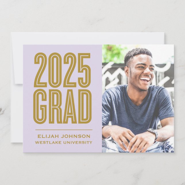 SIMPLY BOLD 2025 GRAD PHOTO GRADUATION INVITATION (Front)