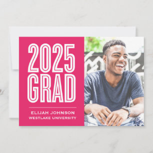 SIMPLY BOLD 2025 GRAD PHOTO GRADUATION INVITATION