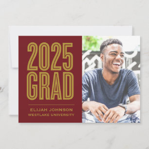 SIMPLY BOLD 2025 GRAD PHOTO GRADUATION INVITATION