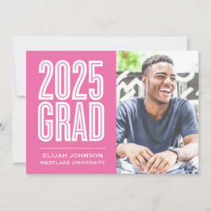 SIMPLY BOLD 2025 GRAD PHOTO GRADUATION INVITATION