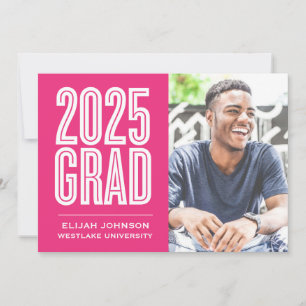 SIMPLY BOLD 2025 GRAD PHOTO GRADUATION INVITATION