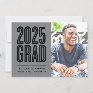 SIMPLY BOLD 2025 GRAD PHOTO GRADUATION INVITATION